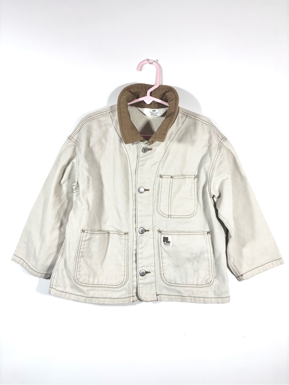 H&M Kids Canvas Workwear Chore Jacket with Corduroy Collar (Size 5-6Y)
